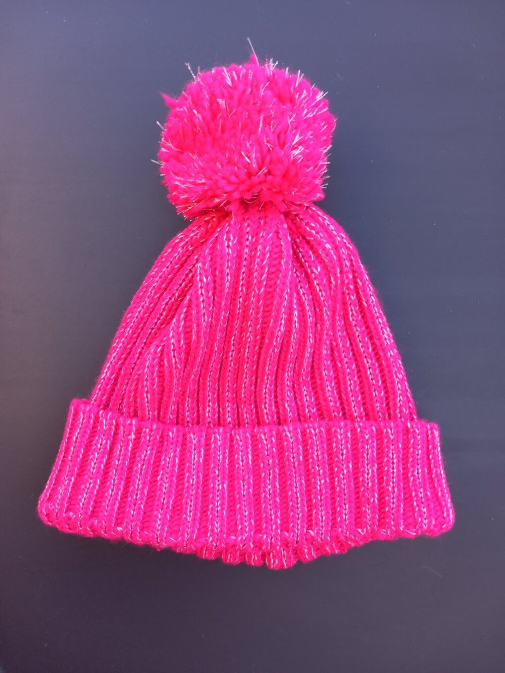Pink Sparkly Winter Beanie Hat